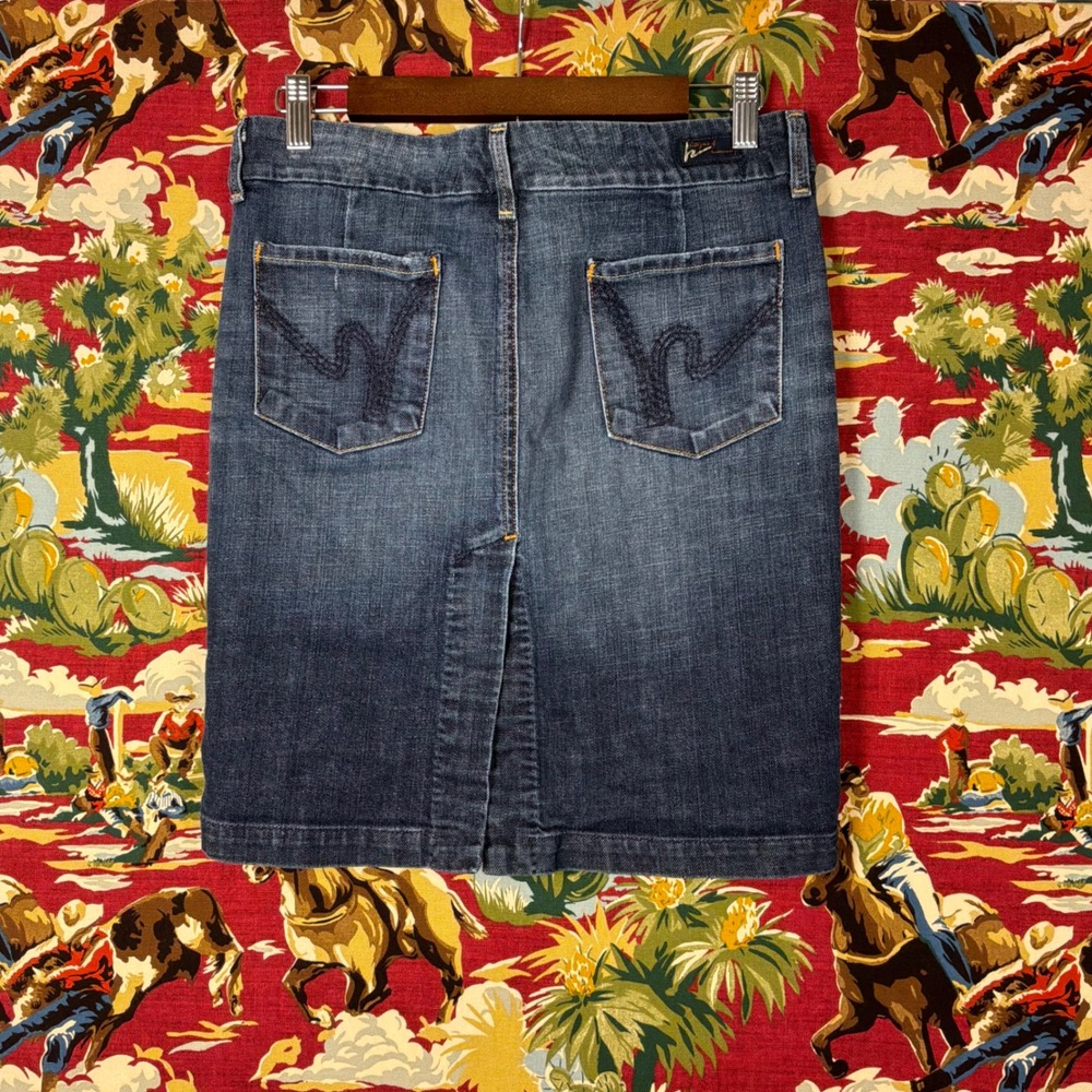 Citizens of Humanity Denim Skirt Womens 29 Blue Excellent Mini Stretch Pencil